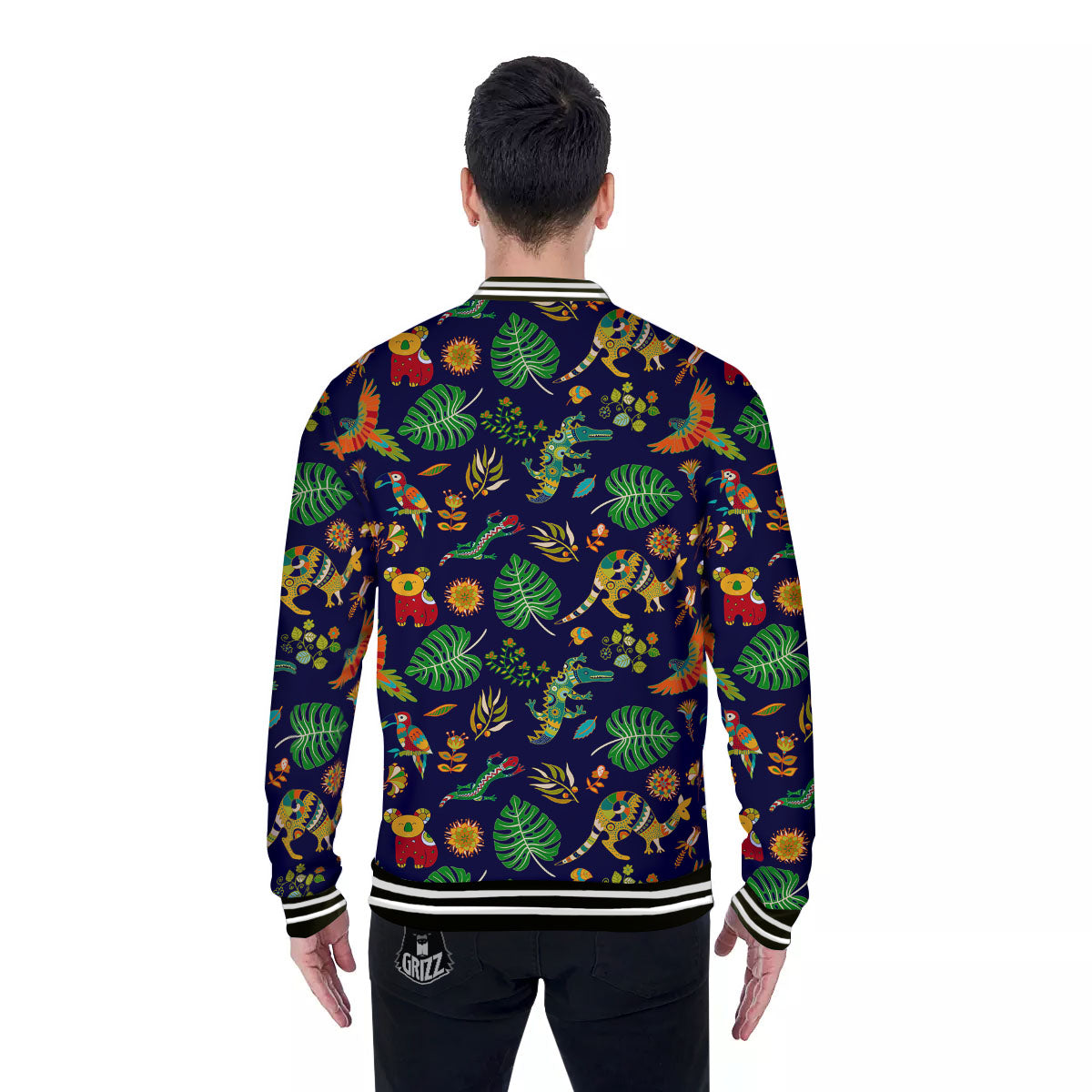Art Australian Aboriginal Print Baseball Jacket-grizzshop