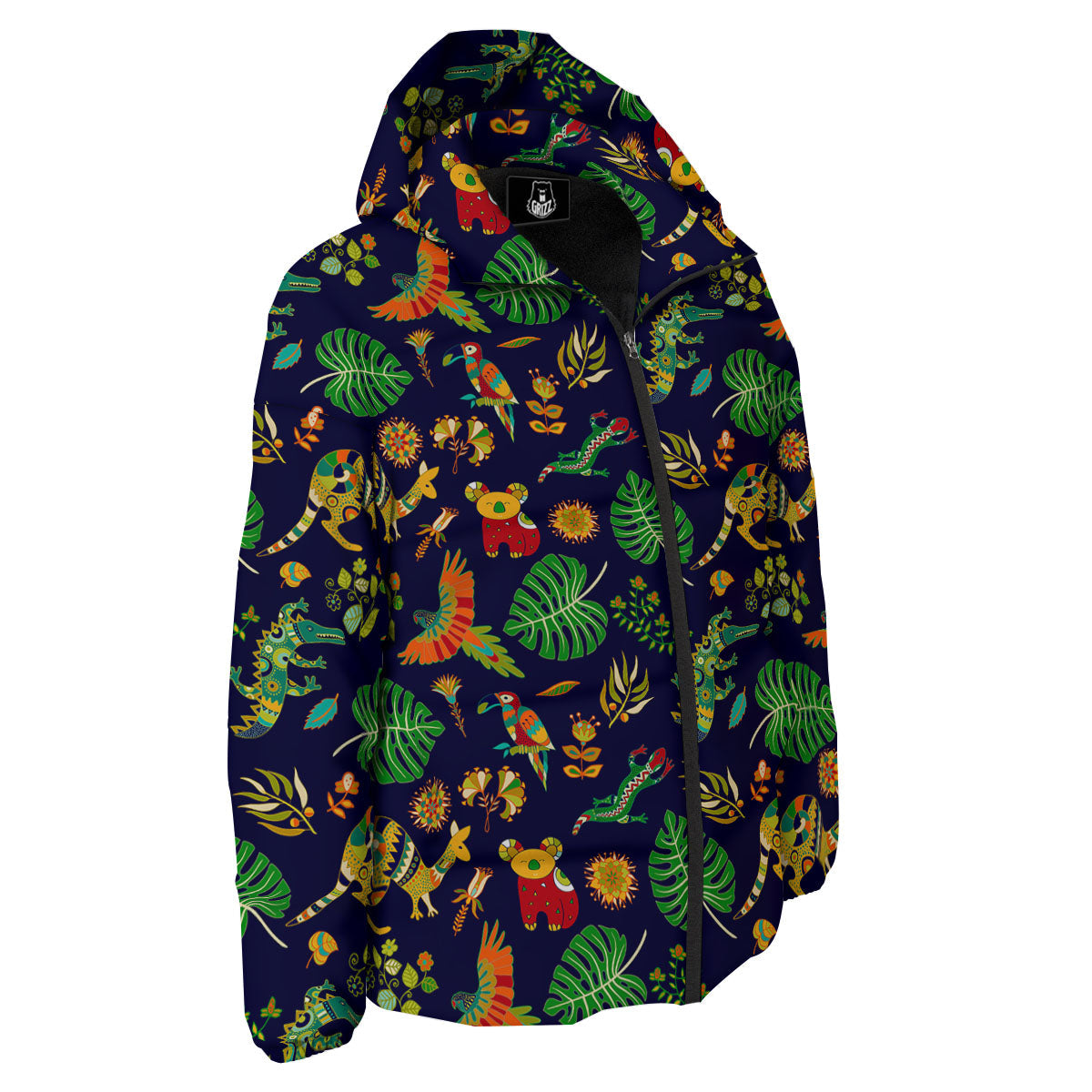 Art Australian Aboriginal Print Down Jacket-grizzshop
