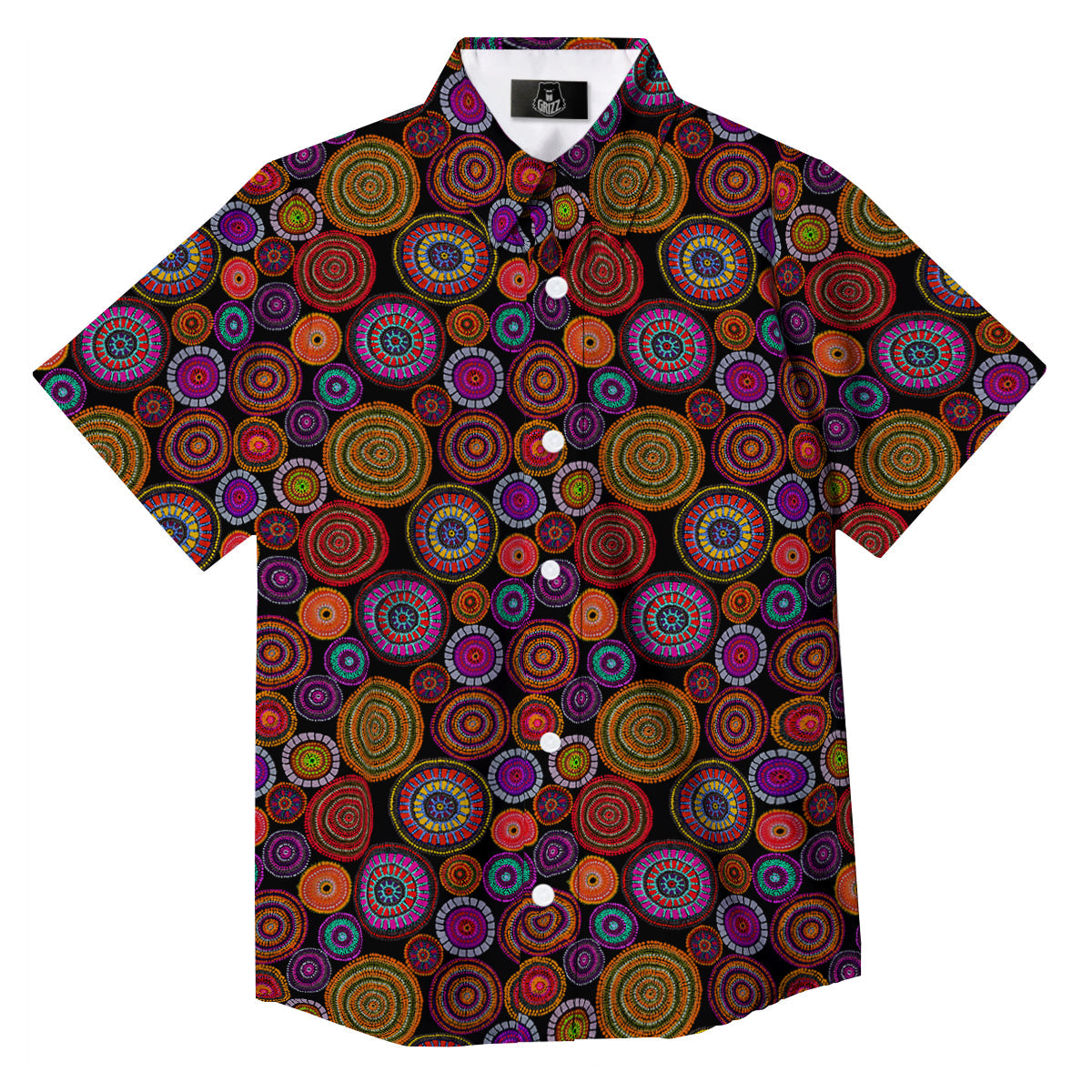 Art Australian Aboriginal Print Pattern Button Up Shirt-grizzshop
