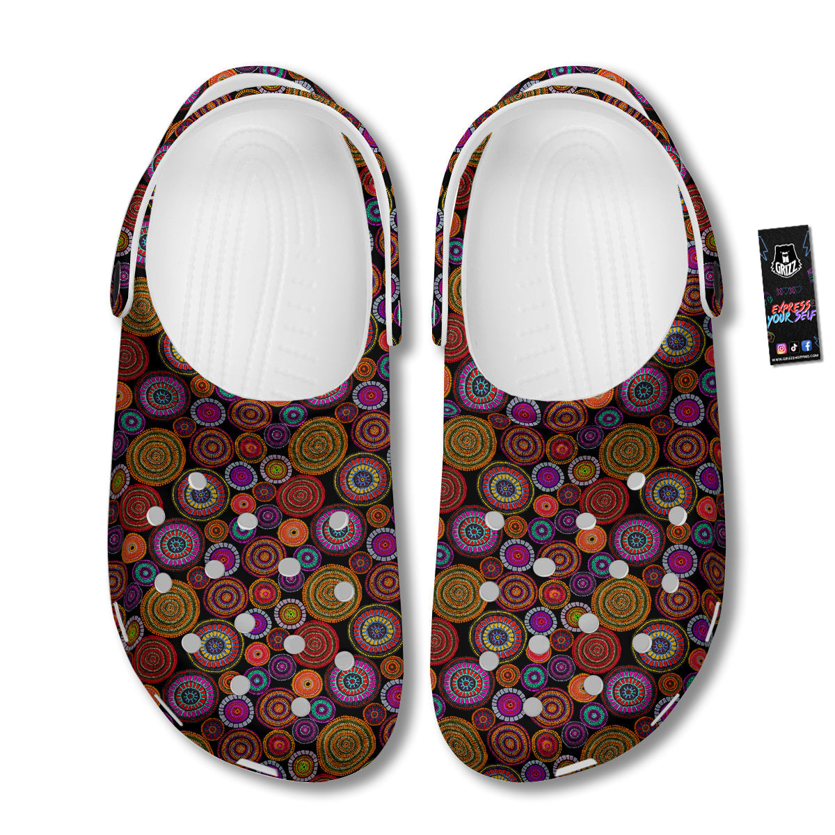 Art Australian Aboriginal Print Pattern Clog-grizzshop