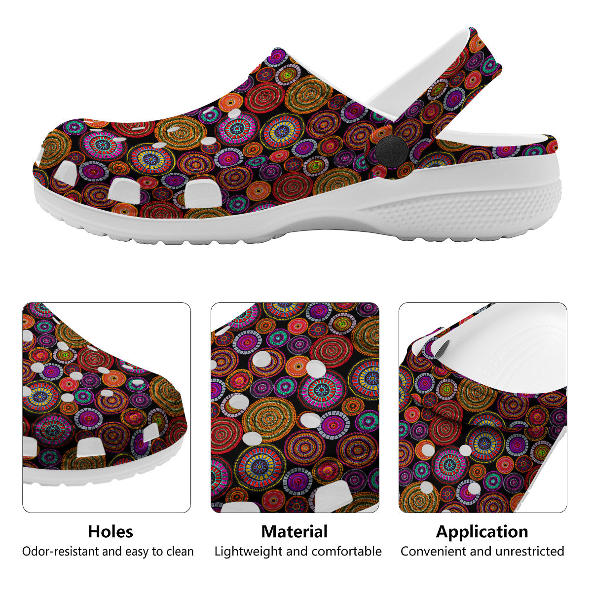 Art Australian Aboriginal Print Pattern Clog-grizzshop