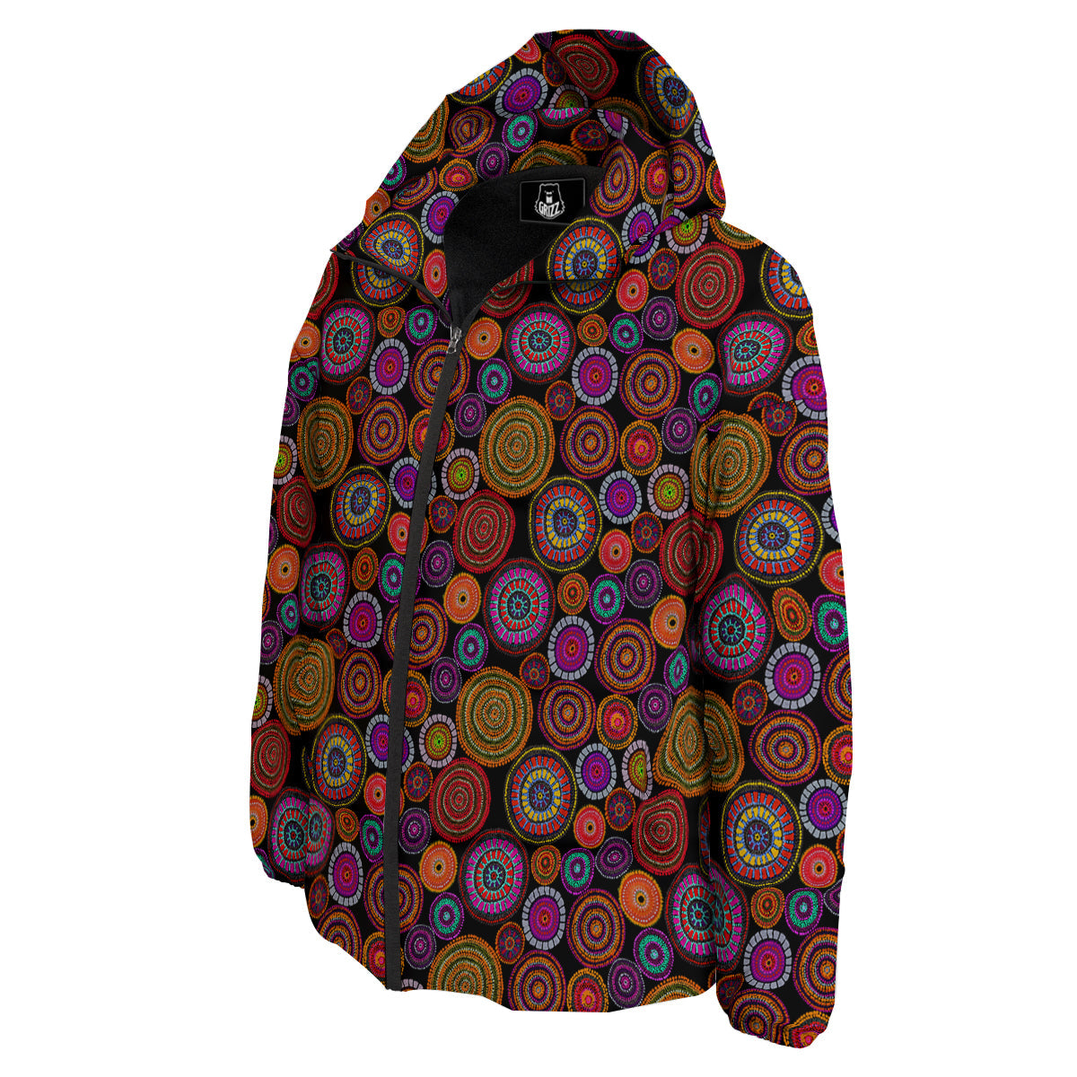 Art Australian Aboriginal Print Pattern Down Jacket-grizzshop