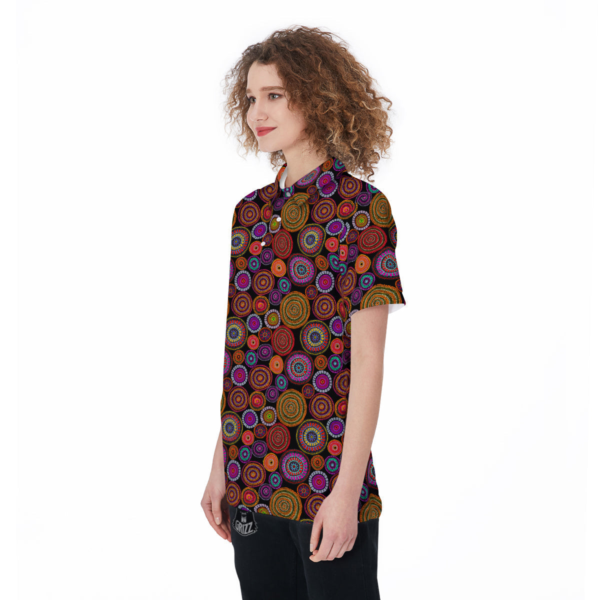Art Australian Aboriginal Print Pattern Women's Golf Shirts-grizzshop