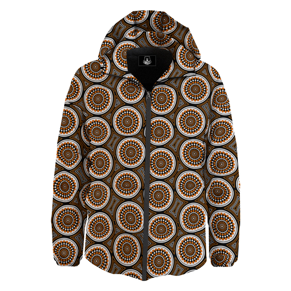 Art Dot Aboriginal Print Pattern Down Jacket-grizzshop