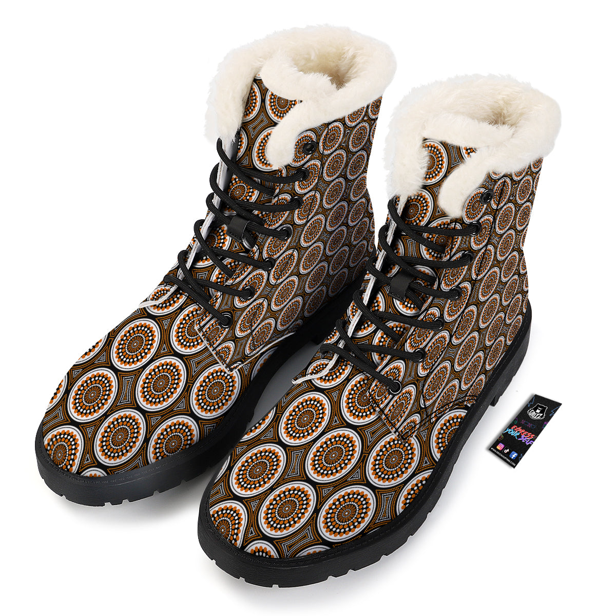 Art Dot Aboriginal Print Pattern Winter Boots-grizzshop