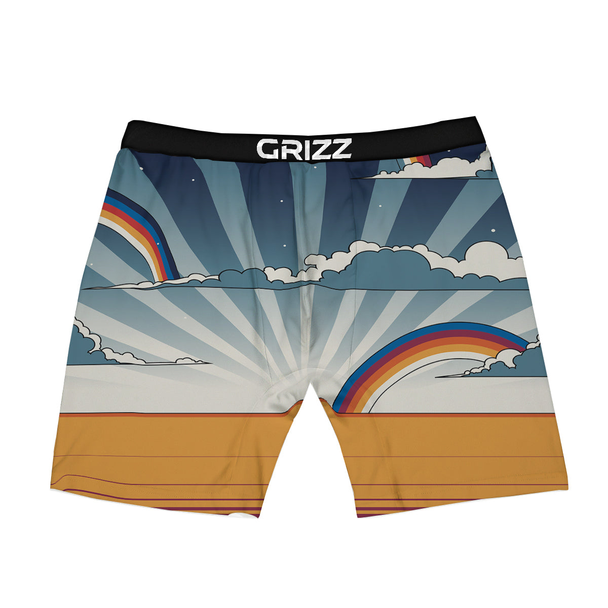 Art Style Hippie 1960s Print Boxer Briefs-grizzshop