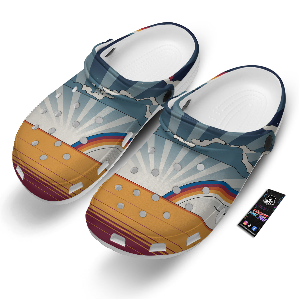 Art Style Hippie 1960s Print Clog-grizzshop