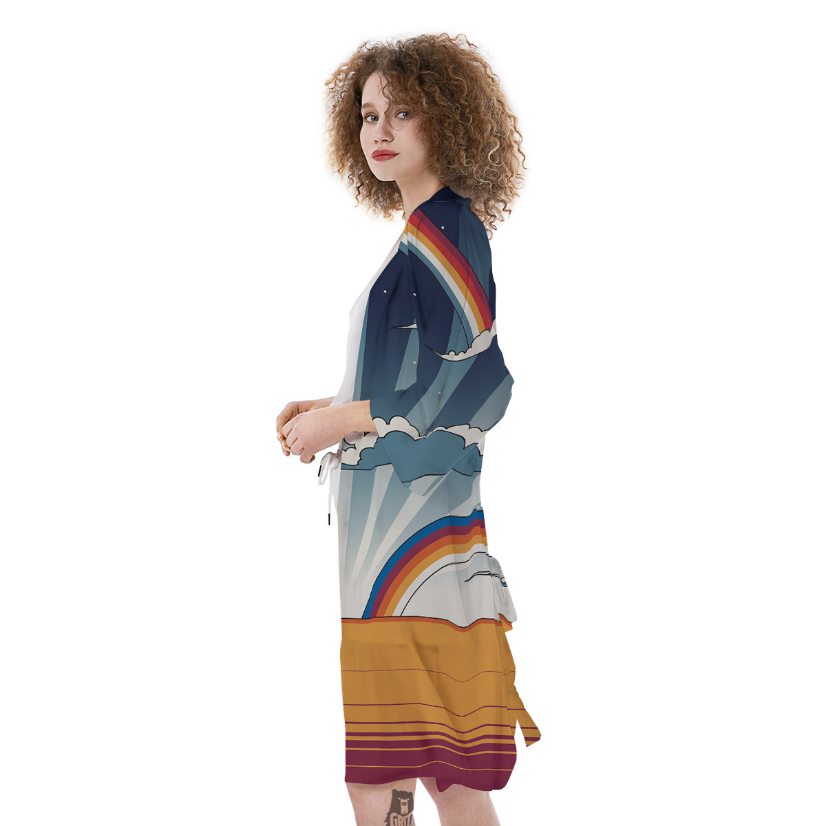 Art Style Hippie 1960s Print Kimono-grizzshop