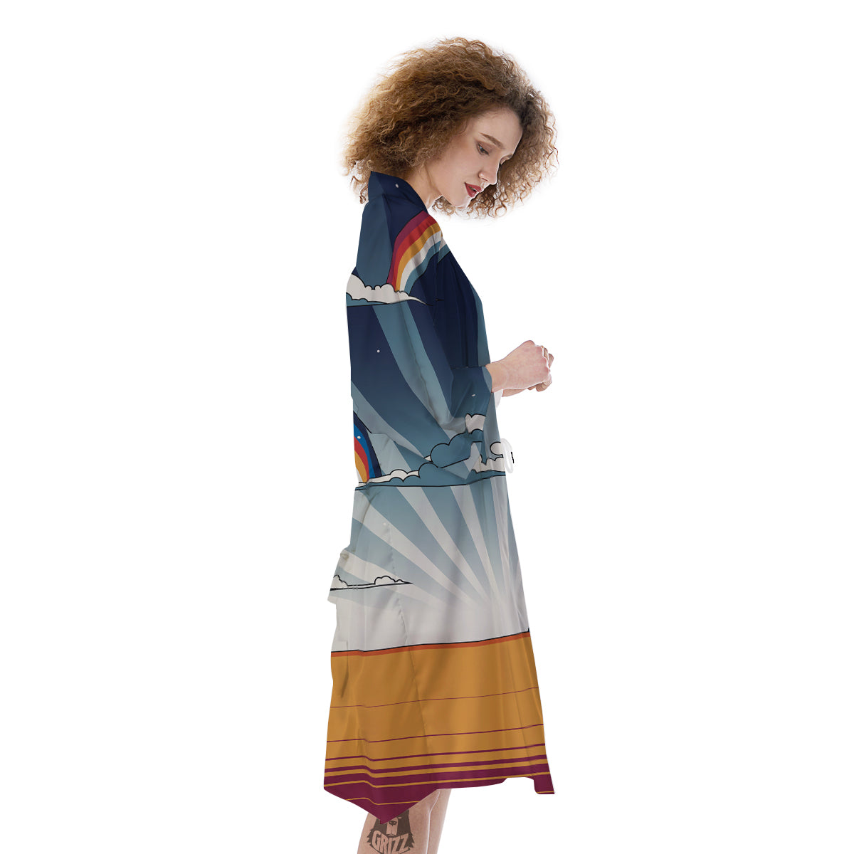 Art Style Hippie 1960s Print Kimono-grizzshop