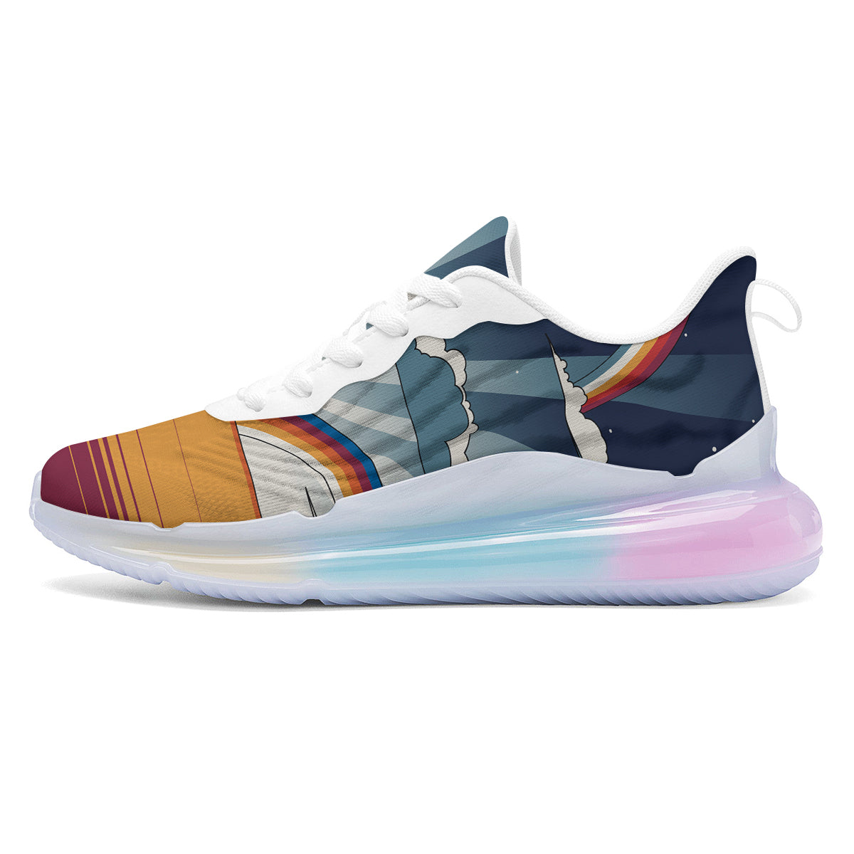 Art Style Hippie 1960s Print Running Sneakers-grizzshop