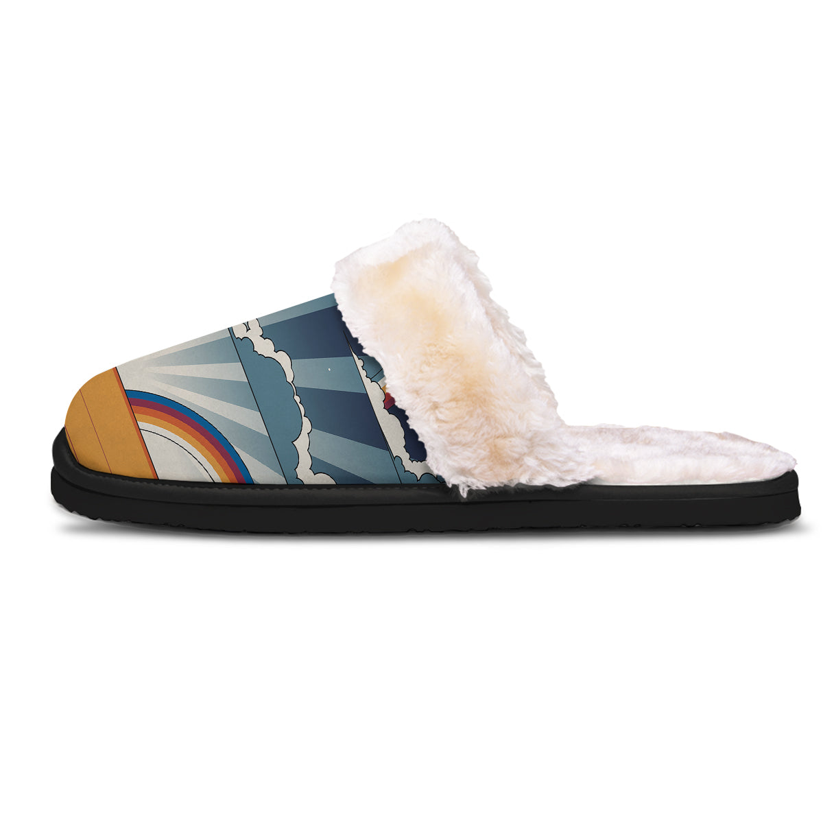 Art Style Hippie 1960s Print Slippers-grizzshop