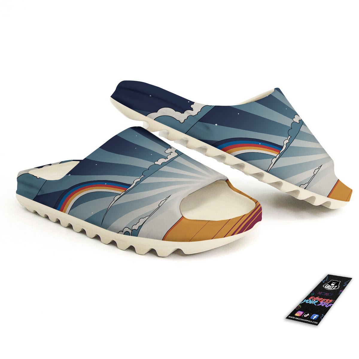 Art Style Hippie 1960s Print Sandals-grizzshop