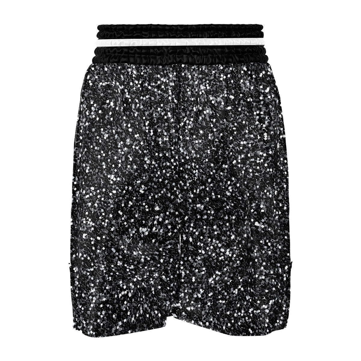 Artwork Black Glitter Print Boxing Shorts-grizzshop