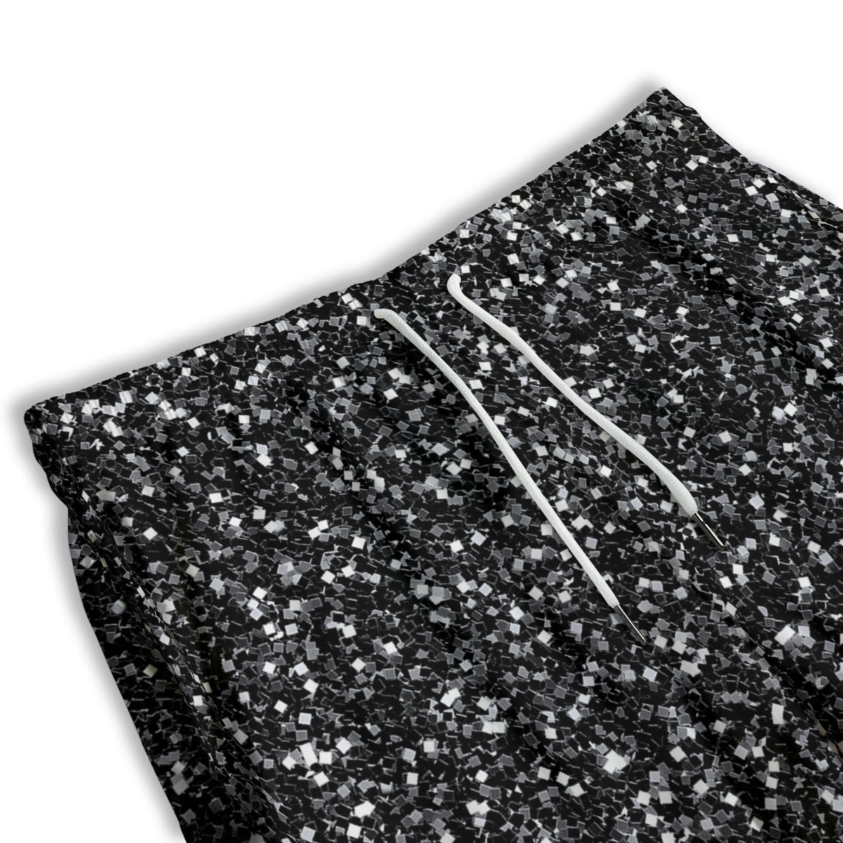 Artwork Black Glitter Print Men's Athletic Shorts