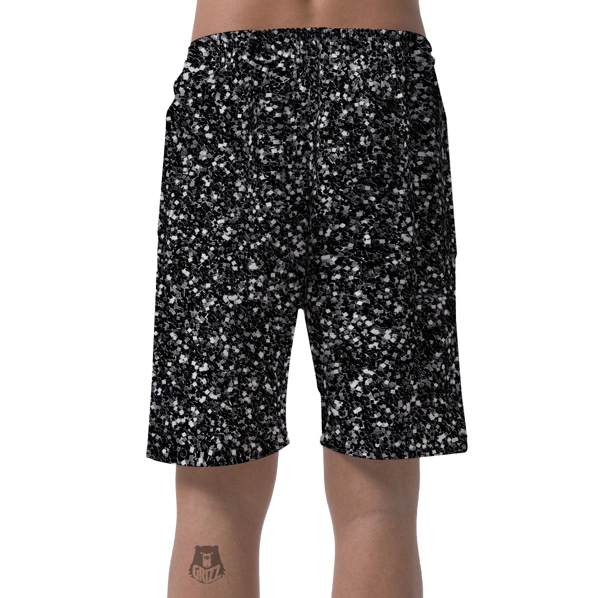 Artwork Black Glitter Print Men's Shorts-grizzshop