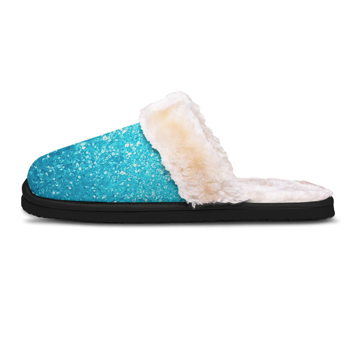 Artwork Blue Glitter Print Slippers-grizzshop
