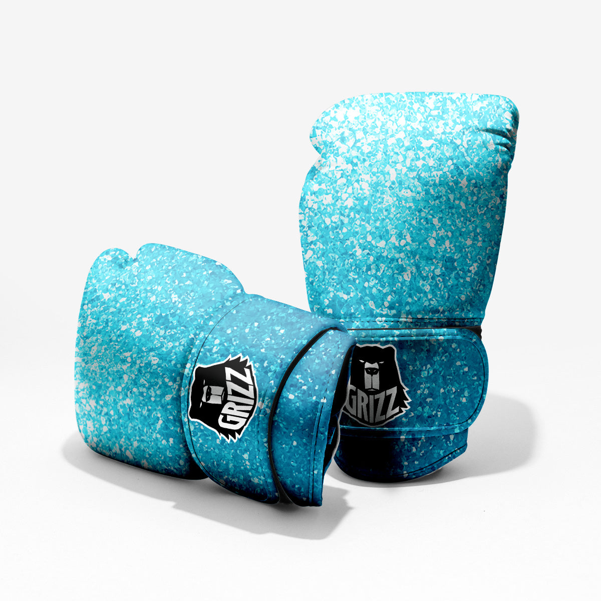 Artwork Blue Glitter Print Pro Boxing Glove