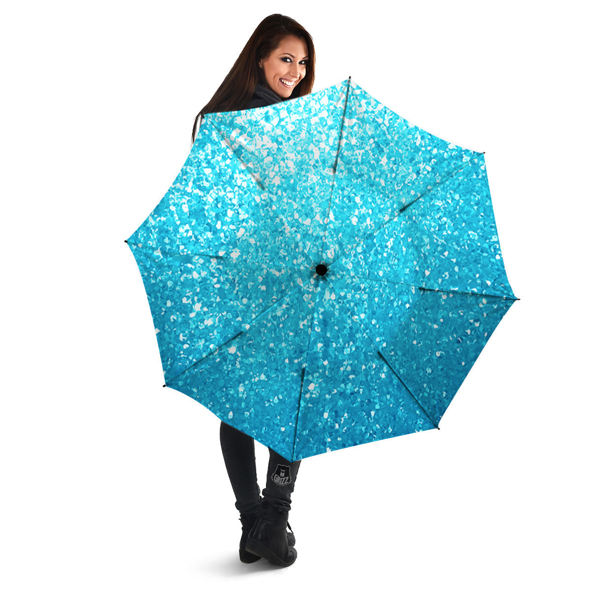 Artwork Blue Glitter Print Umbrella-grizzshop