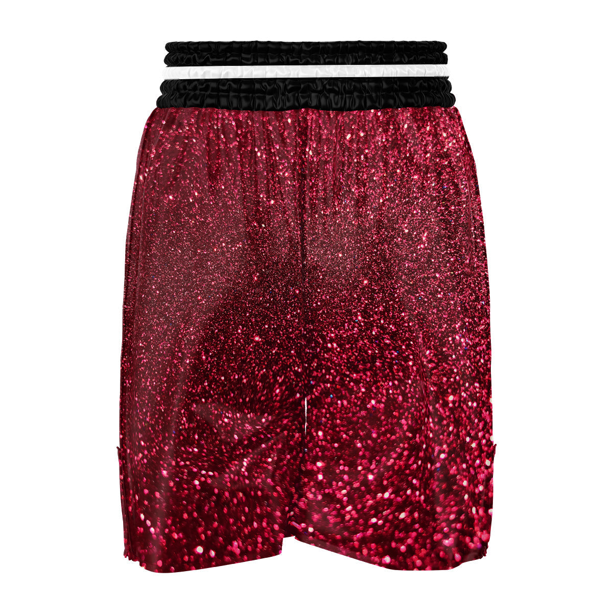 Artwork Burgundy Glitter Print Boxing Shorts-grizzshop