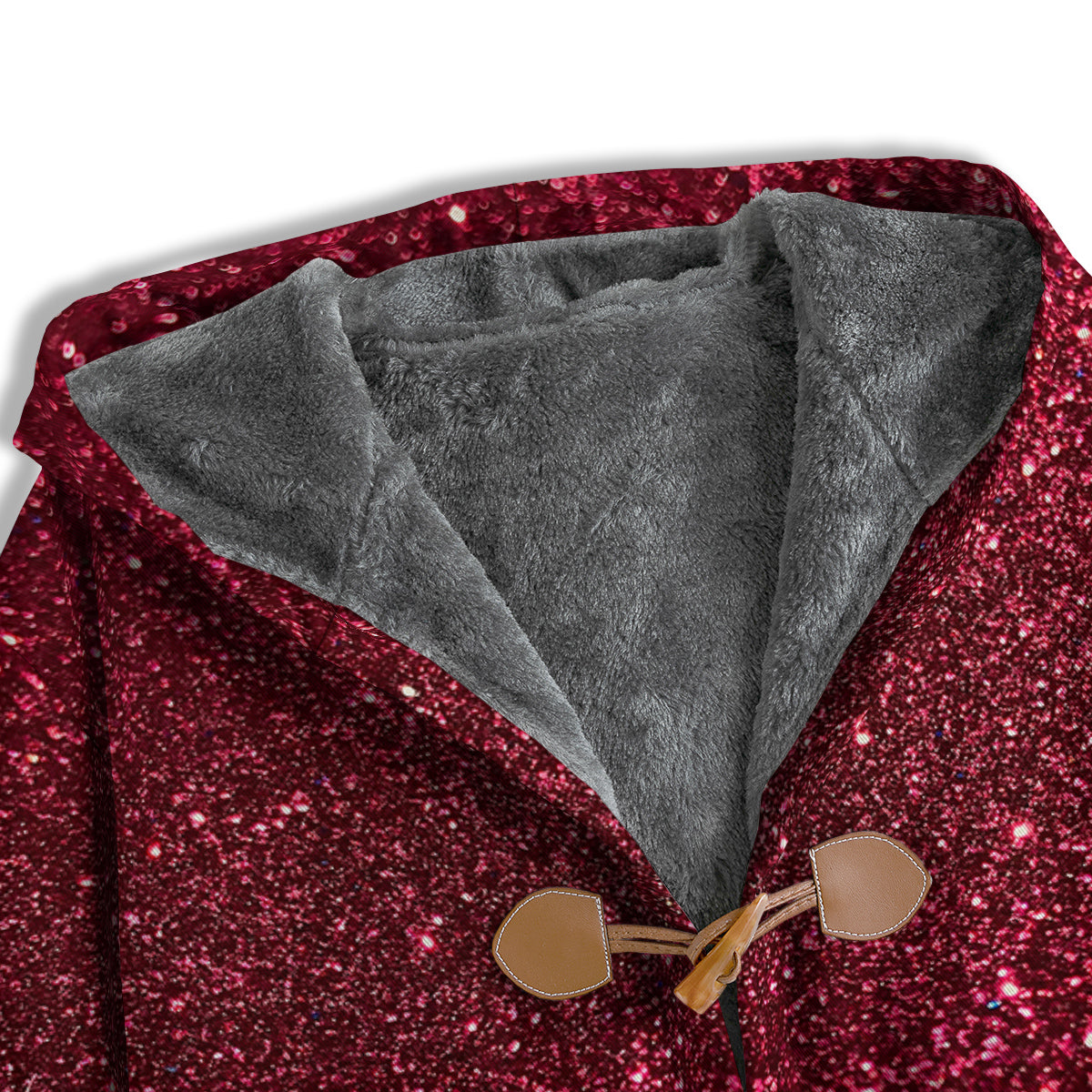 Artwork Burgundy Glitter Print Men's Windbreaker Jacket-grizzshop
