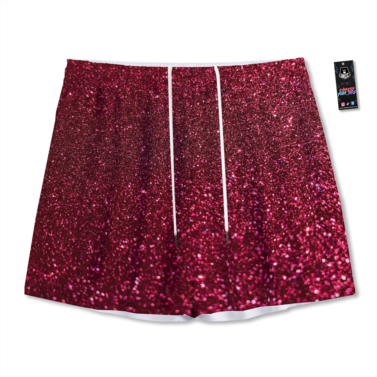 Argyle Dark Grey Print Pattern Mesh Shorts
