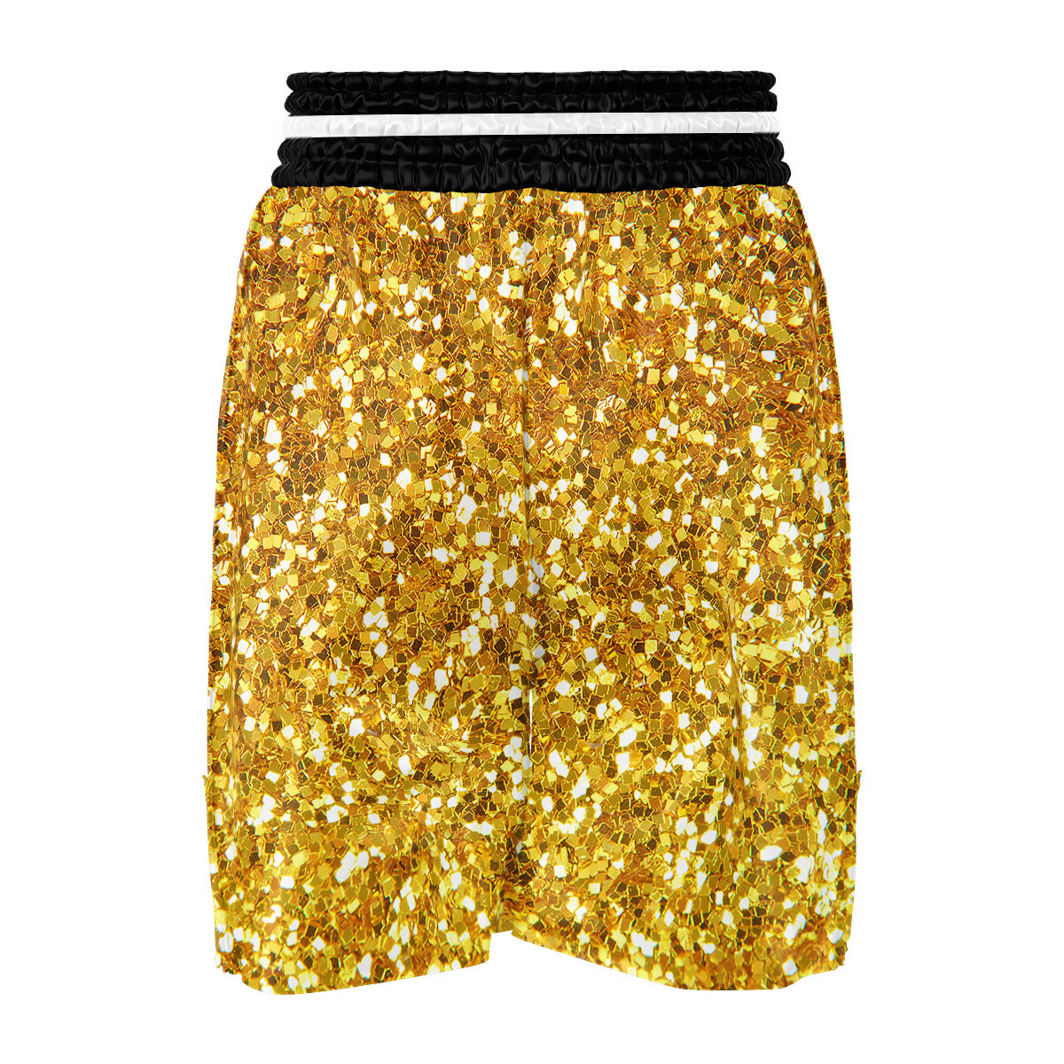 Artwork Glitter Gold Print Boxing Shorts-grizzshop