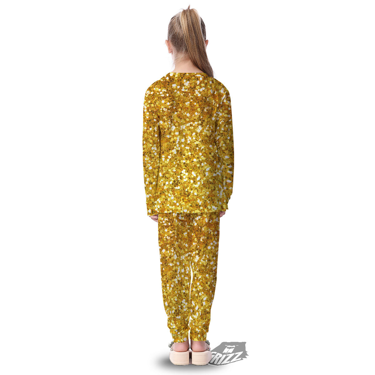 Artwork Glitter Gold Print Kid's Pajamas-grizzshop