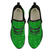 Artwork Glitter Green Print Black Athletic Shoes-grizzshop