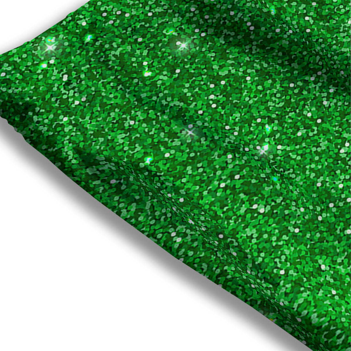 Artwork Glitter Green Print Mesh Shorts
