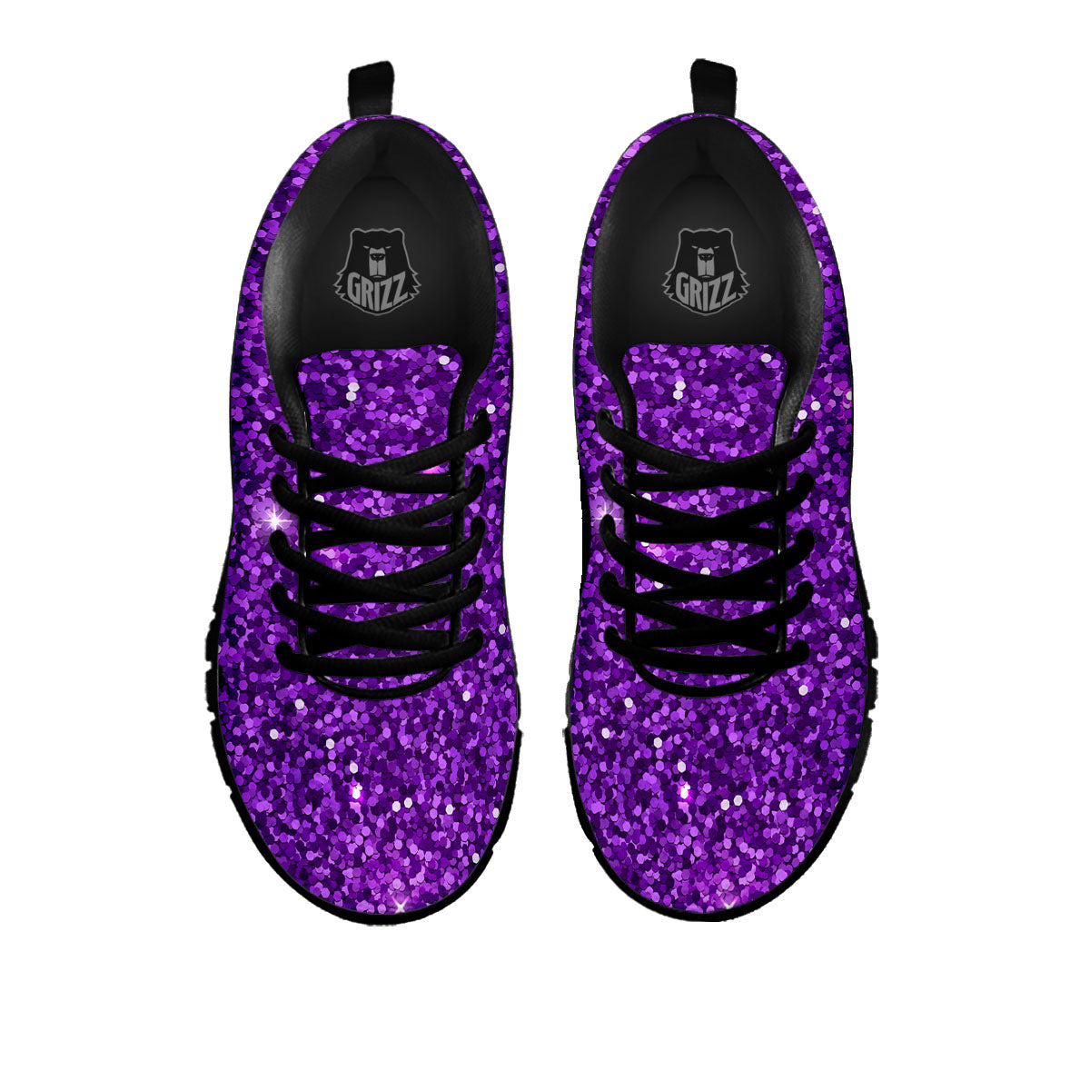 Artwork Glitter Purple Print Black Sneaker-grizzshop