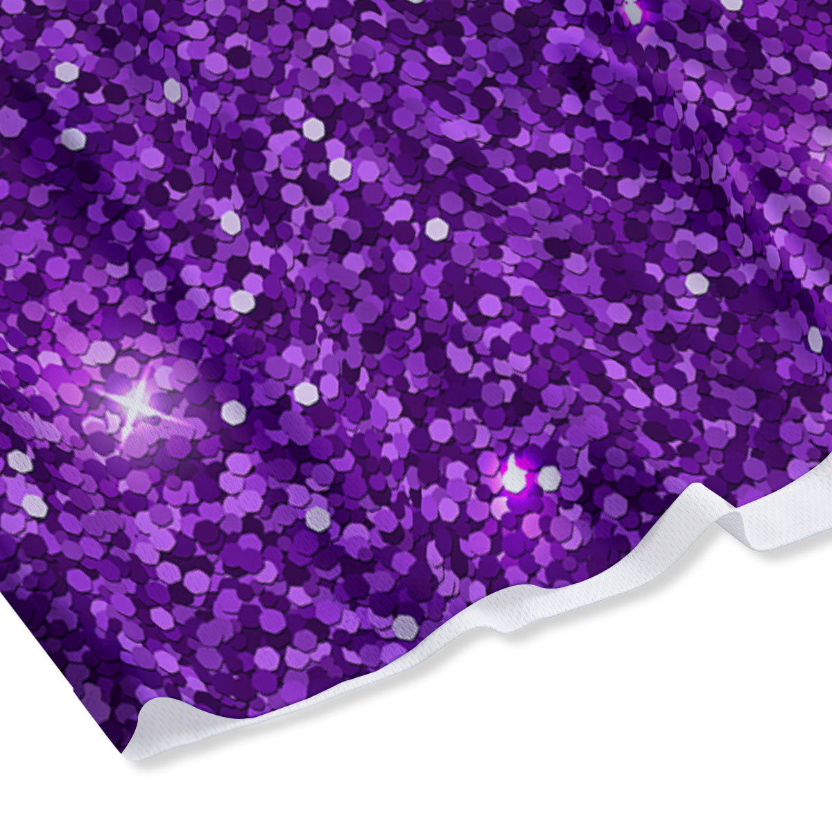 Artwork Glitter Purple Print Mesh Shorts