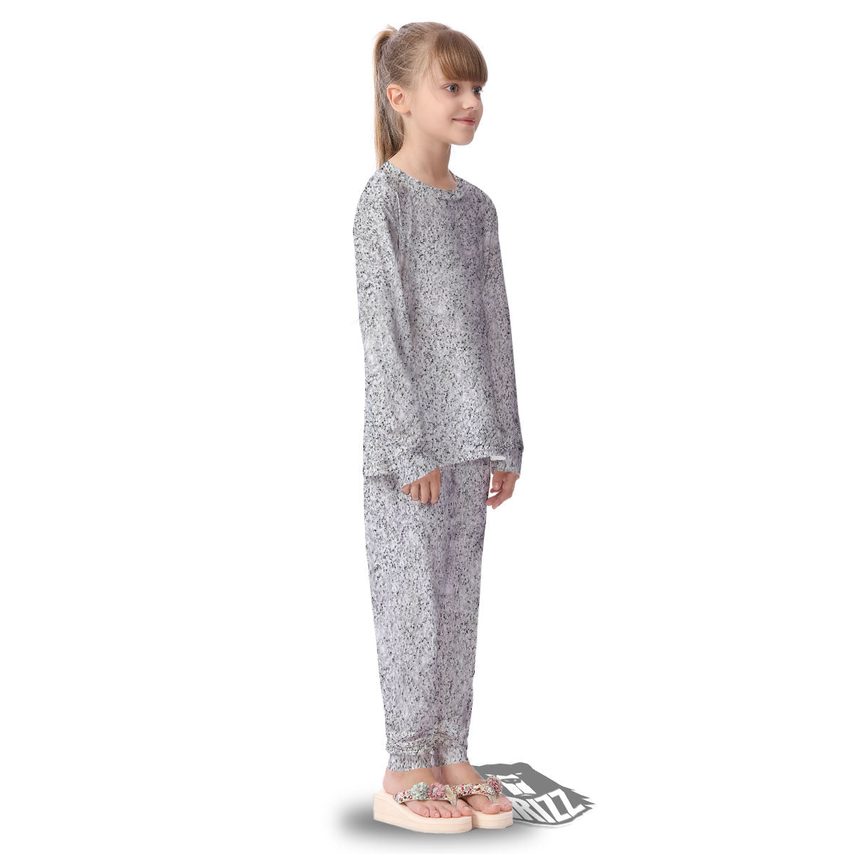 Artwork Glitter Silver Print Kid's Pajamas-grizzshop
