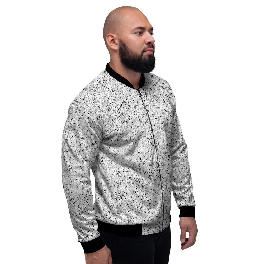 Artwork Glitter Silver Print Men's Bomber Jacket-grizzshop