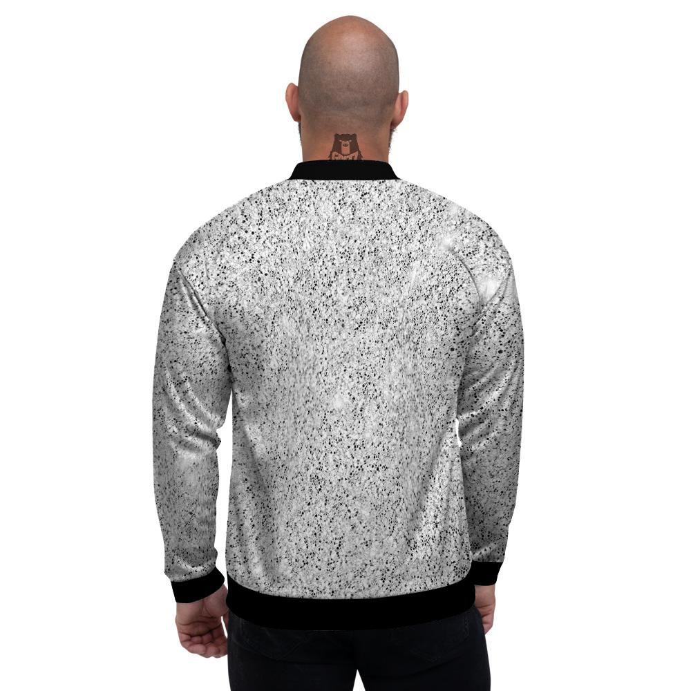 Artwork Glitter Silver Print Men's Bomber Jacket-grizzshop
