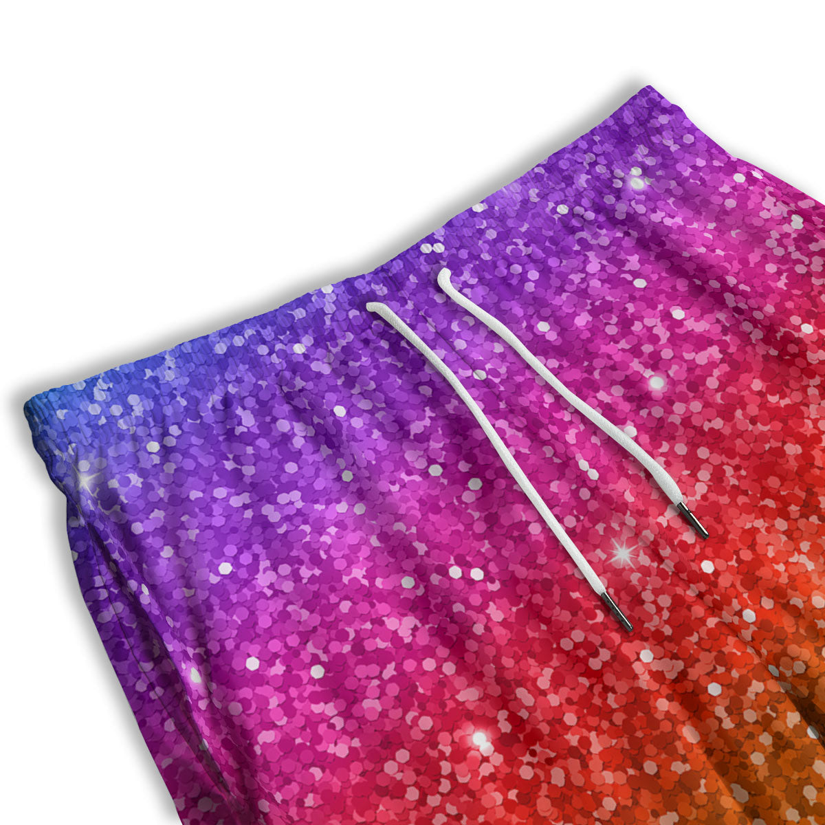 Artwork Rainbow Glitter Print Men's Athletic Shorts