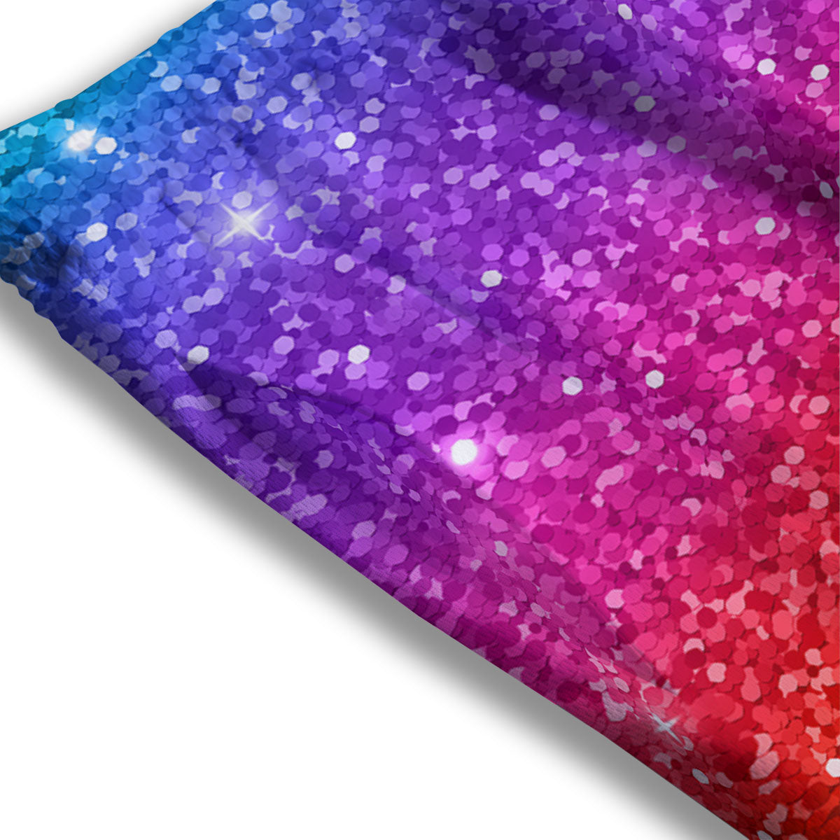 Artwork Rainbow Glitter Print Mesh Shorts