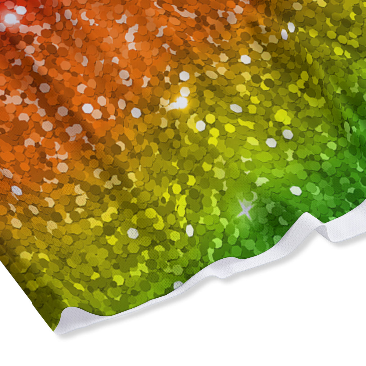 Artwork Rainbow Glitter Print Mesh Shorts