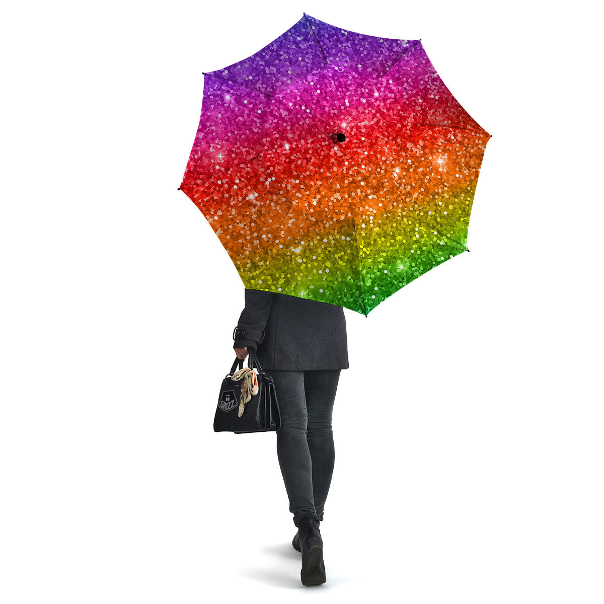 Artwork Rainbow Glitter Print Umbrella-grizzshop