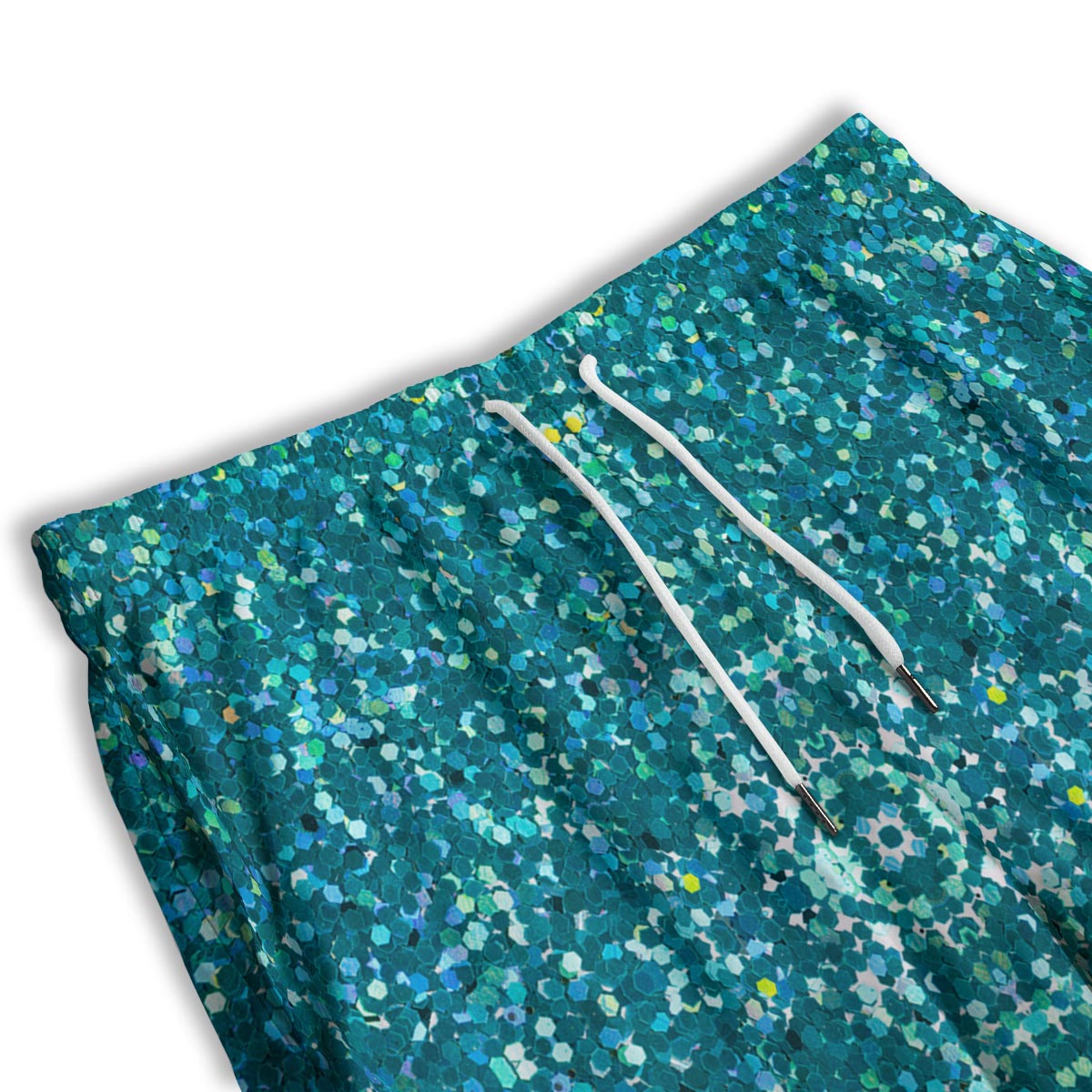Artwork Teal Glitter Print Pattern Men's Athletic Shorts