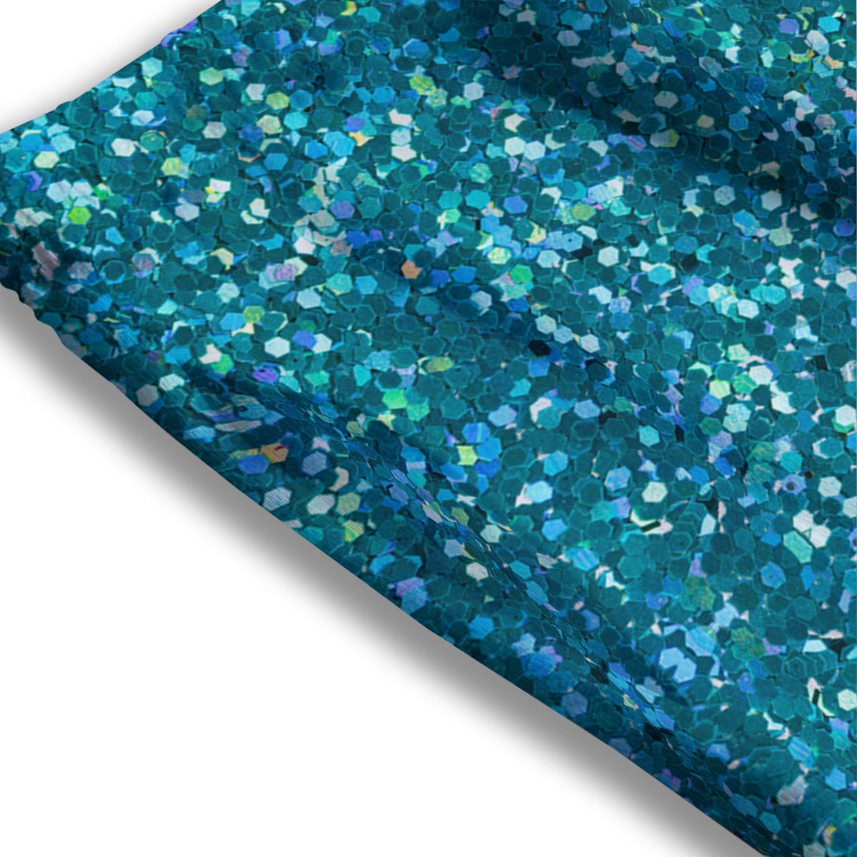 Artwork Teal Glitter Print Pattern Mesh Shorts