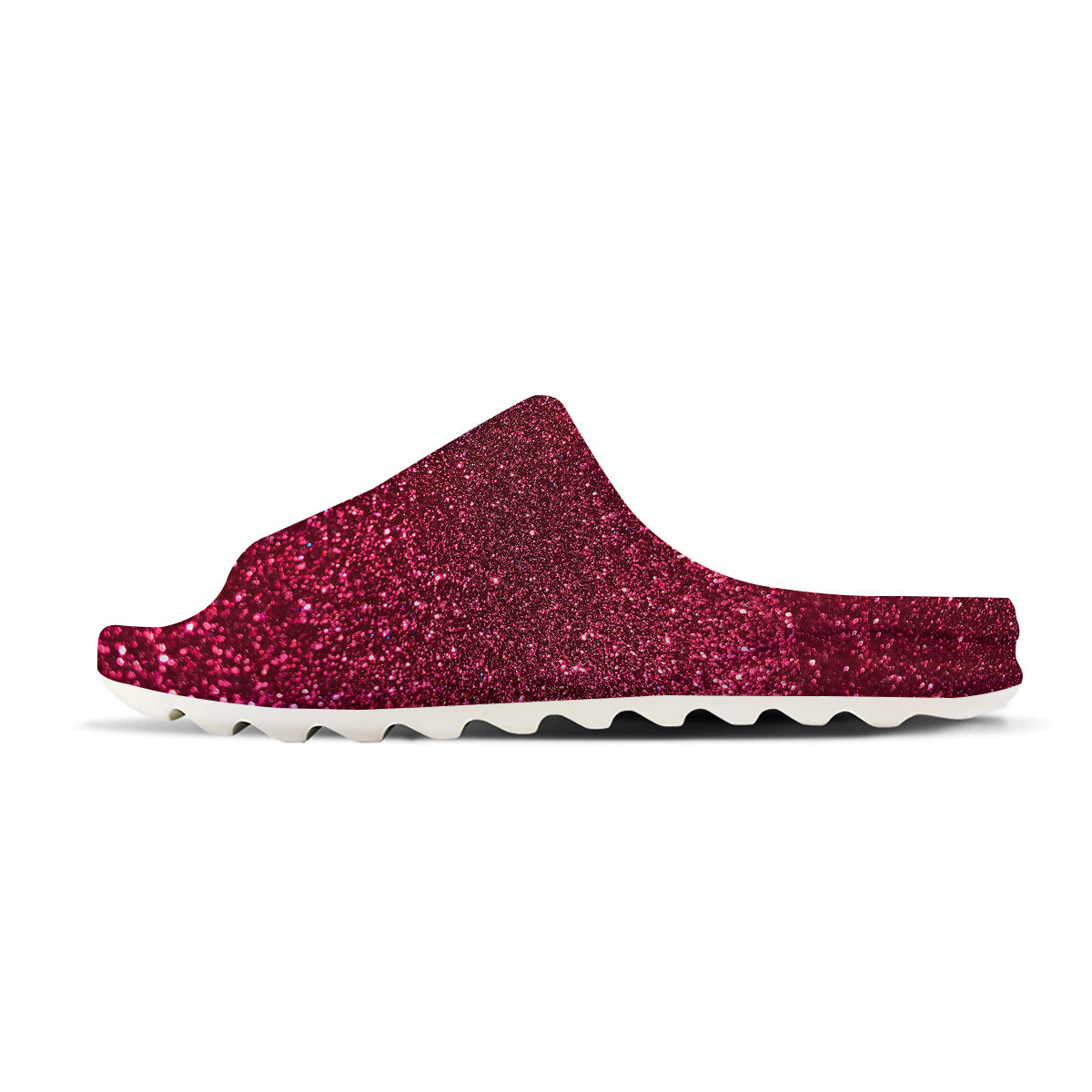 Artwork Burgundy Glitter Print Sandals-grizzshop