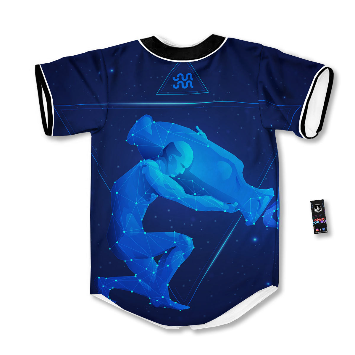 Astrological And Aquarius Signs Print Baseball Jersey-grizzshop