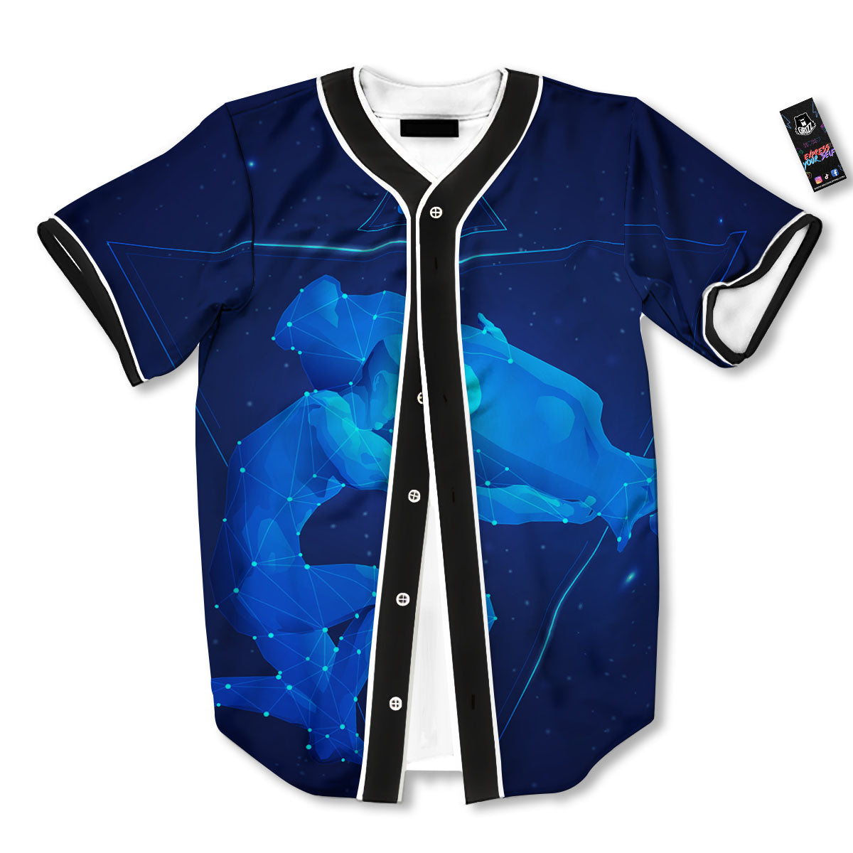 Astrological And Aquarius Signs Print Baseball Jersey-grizzshop