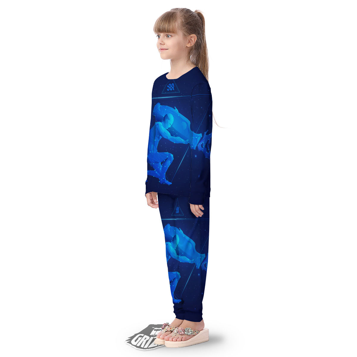 Astrological And Aquarius Signs Print Kid's Pajamas-grizzshop