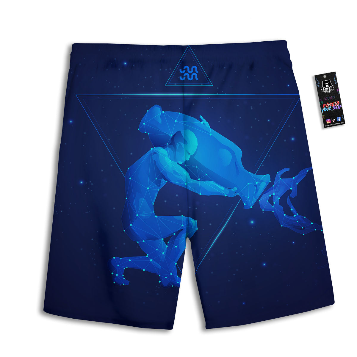 Astrological And Aquarius Signs Print Men's Athletic Shorts