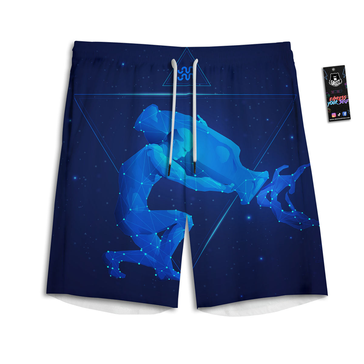 Astrological And Aquarius Signs Print Men's Athletic Shorts