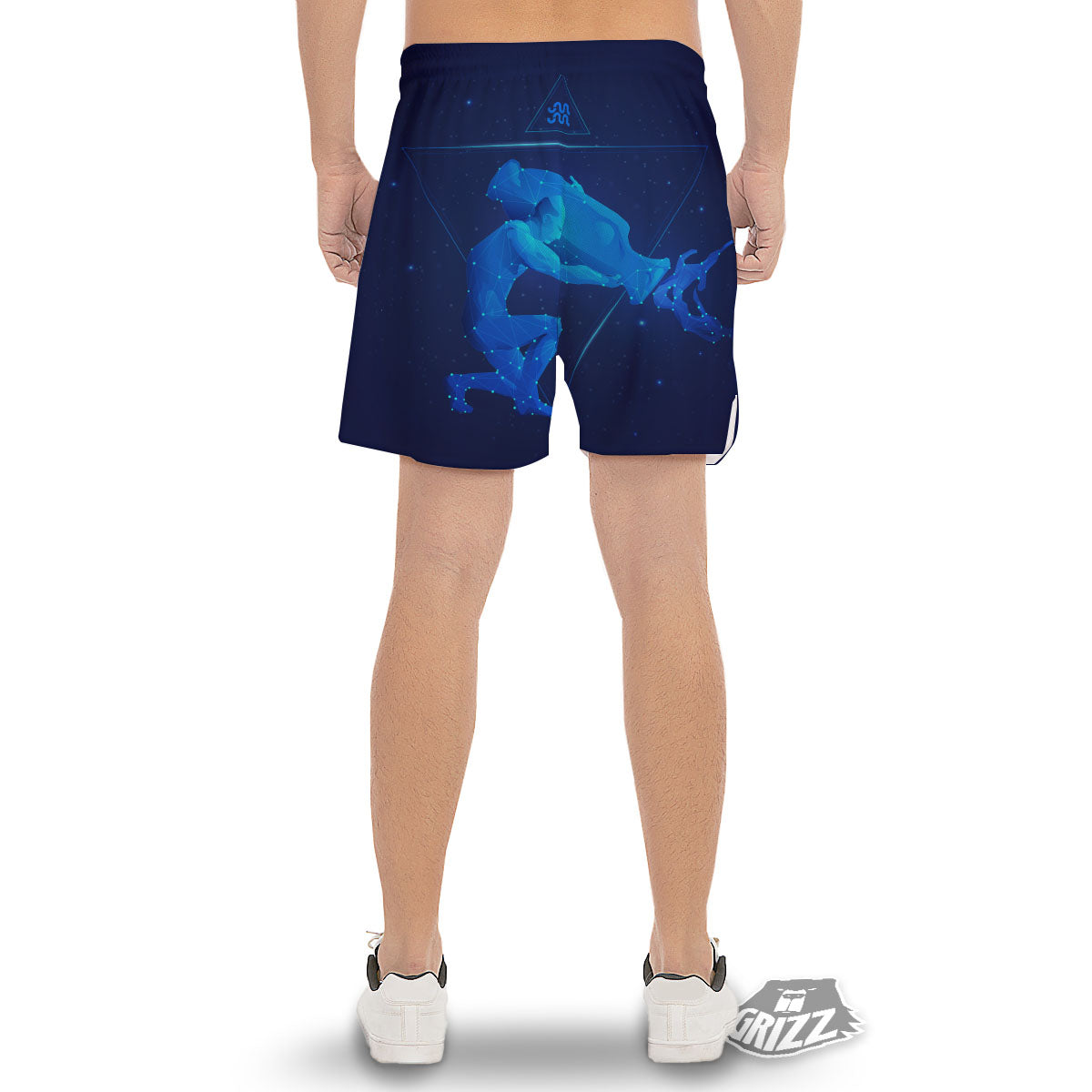 Astrological And Aquarius Signs Print Men's Gym Shorts-grizzshop