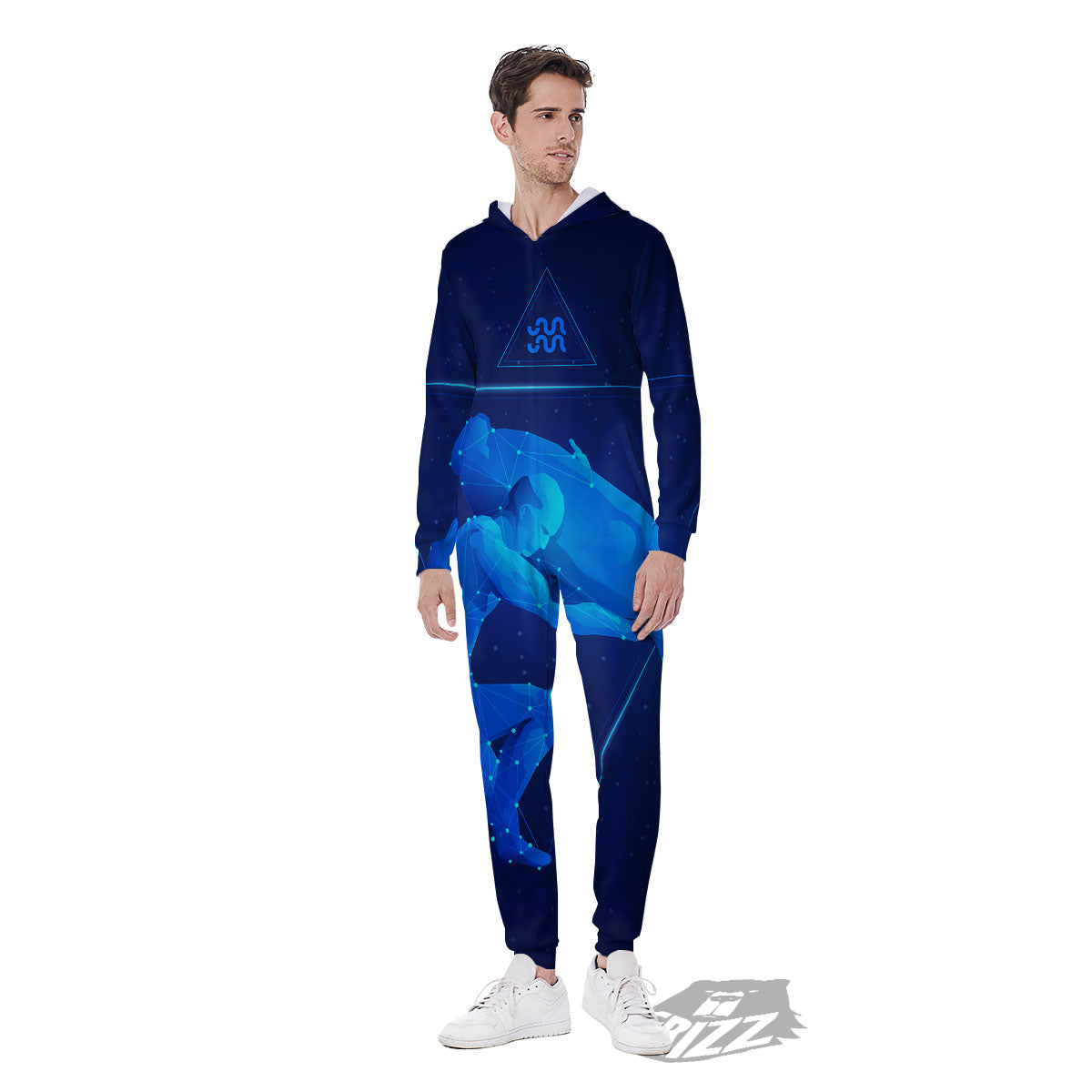 Astrological And Aquarius Signs Print Men's Jumpsuit-grizzshop