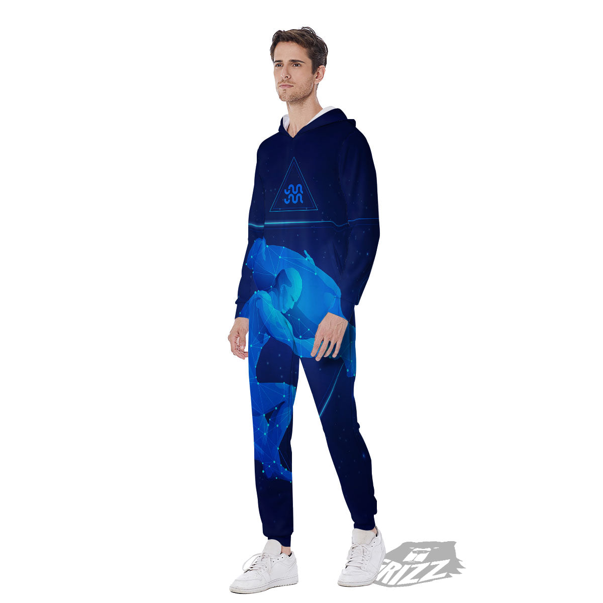 Astrological And Aquarius Signs Print Men's Jumpsuit-grizzshop