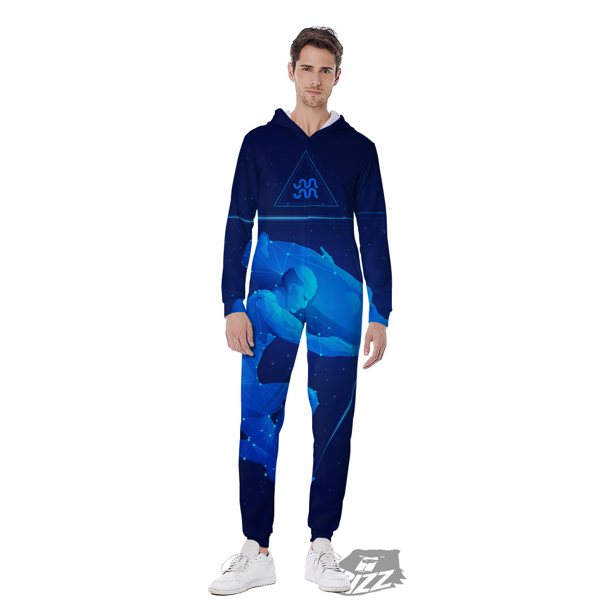 Astrological And Aquarius Signs Print Men's Jumpsuit-grizzshop